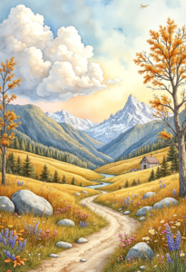 Digital Watercolor Road 2