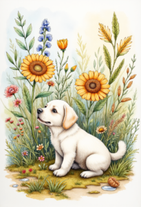 Digital Watercolor Puppy 2