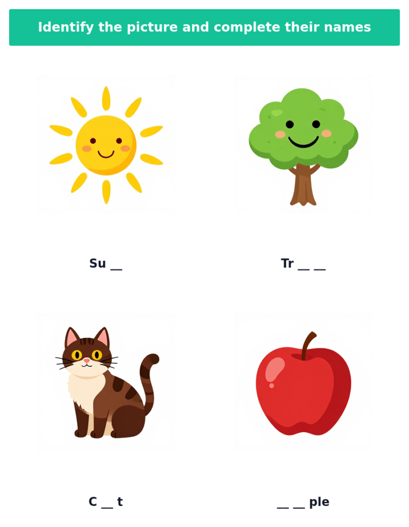 Complete the words 1